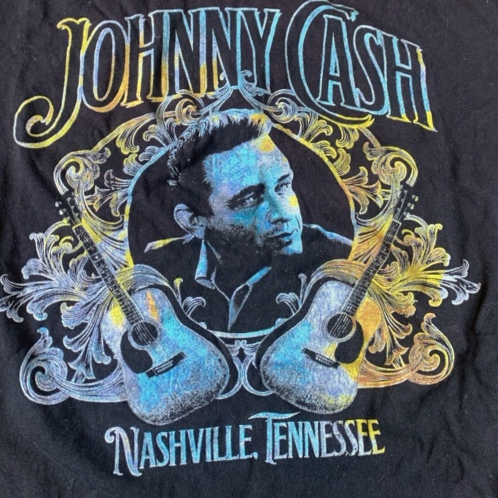 Johnny Cash Nashville Tennessee Black Concert T-Shirt - Picture 5 of 9